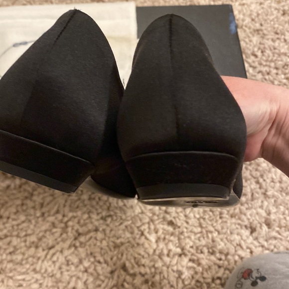 NWT Prada satin Mary Jane peep toe flats with dust bags and box. Size 40. - Picture 3 of 6